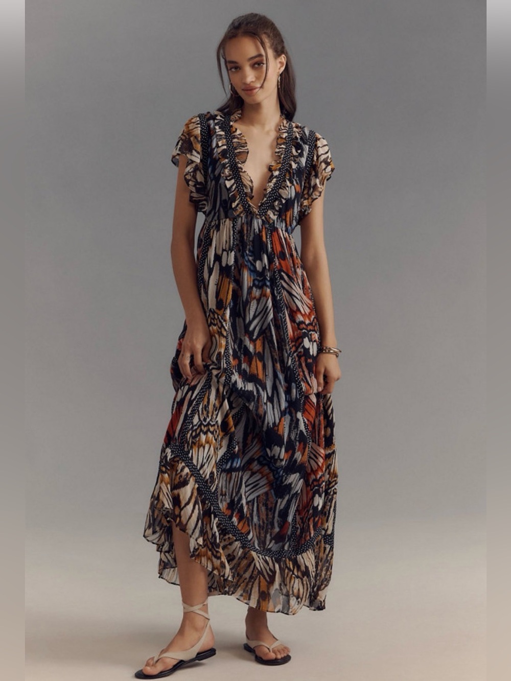 Maeve Anthropologie Butterfly Monarch Dress Size Medium